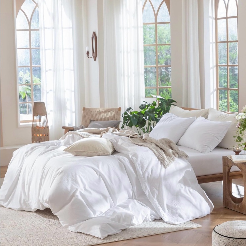 MooMee Bedding Duvet Cover Set 100% Washed Cotton King